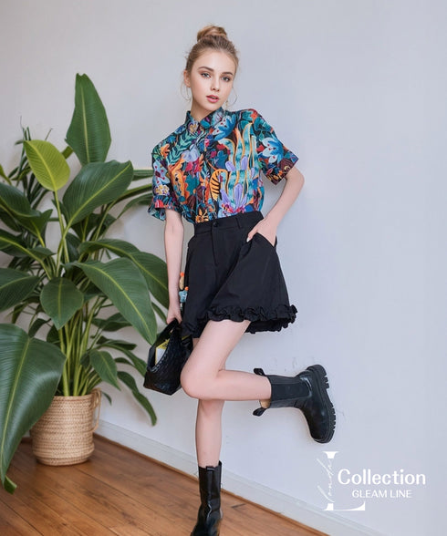 Tropical Print Blouse